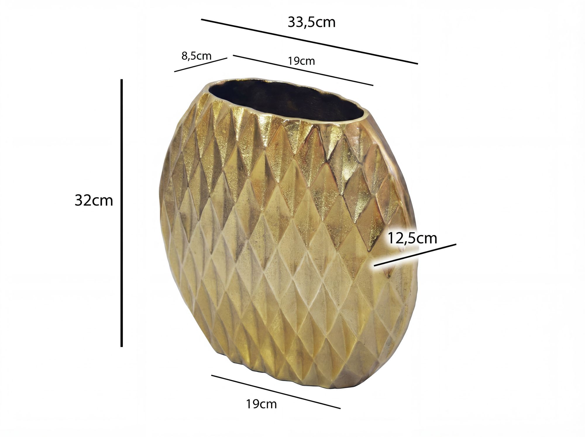 Tischvase Myking Aluminium Gold Ø 34 cm