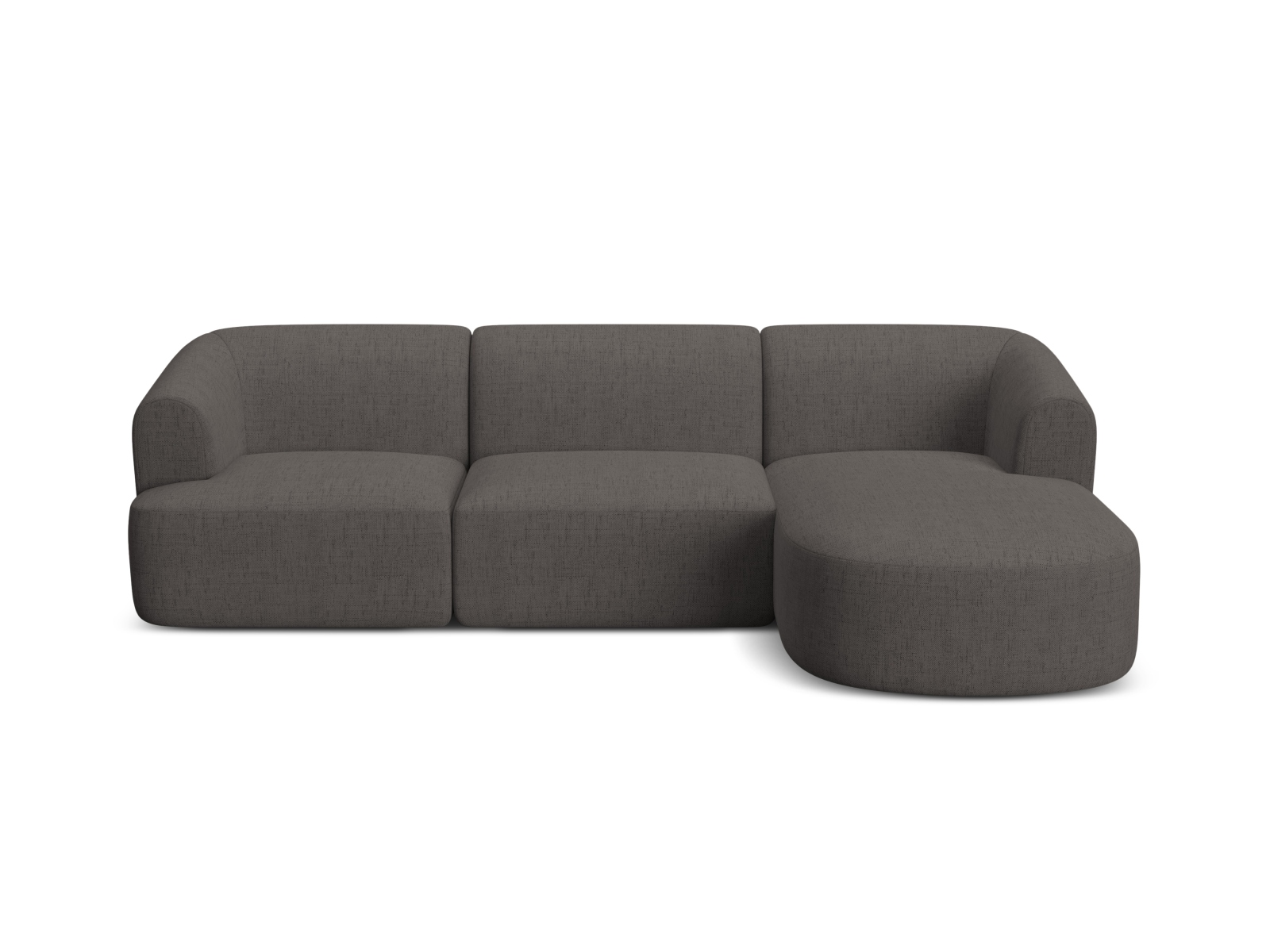 Cosmopolitan Design Ecksofa Campi 4-Sitzer Strukturierter Stoff Moly Grau Rechts