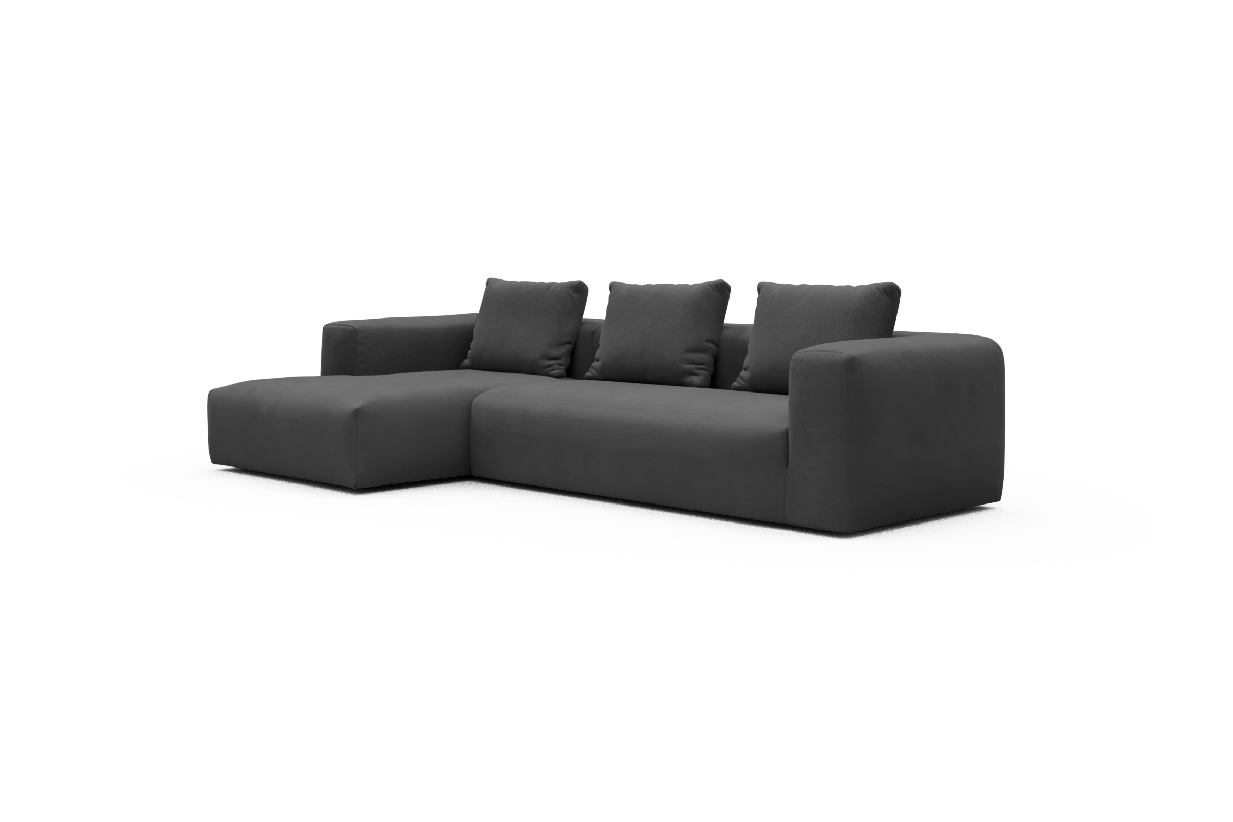 Ecksofa Fred Chaiselongue links mit 2,5-Sitzer Satya-Zinc