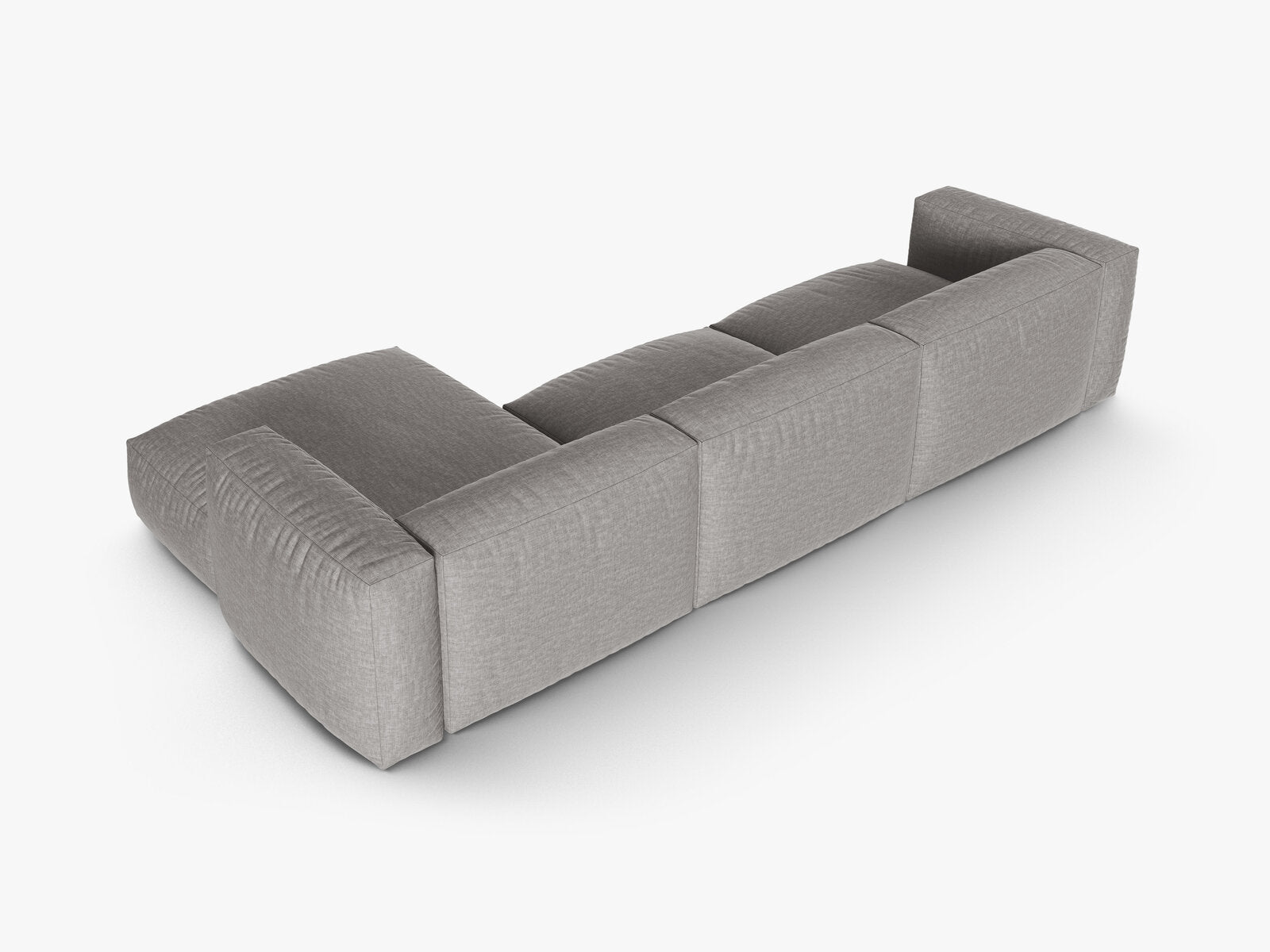 Micadoni Ecksofa Martina 3-Sitzer 90cm Sitztiefe Rechts Strukturierter Stoff Boston Hellgrau