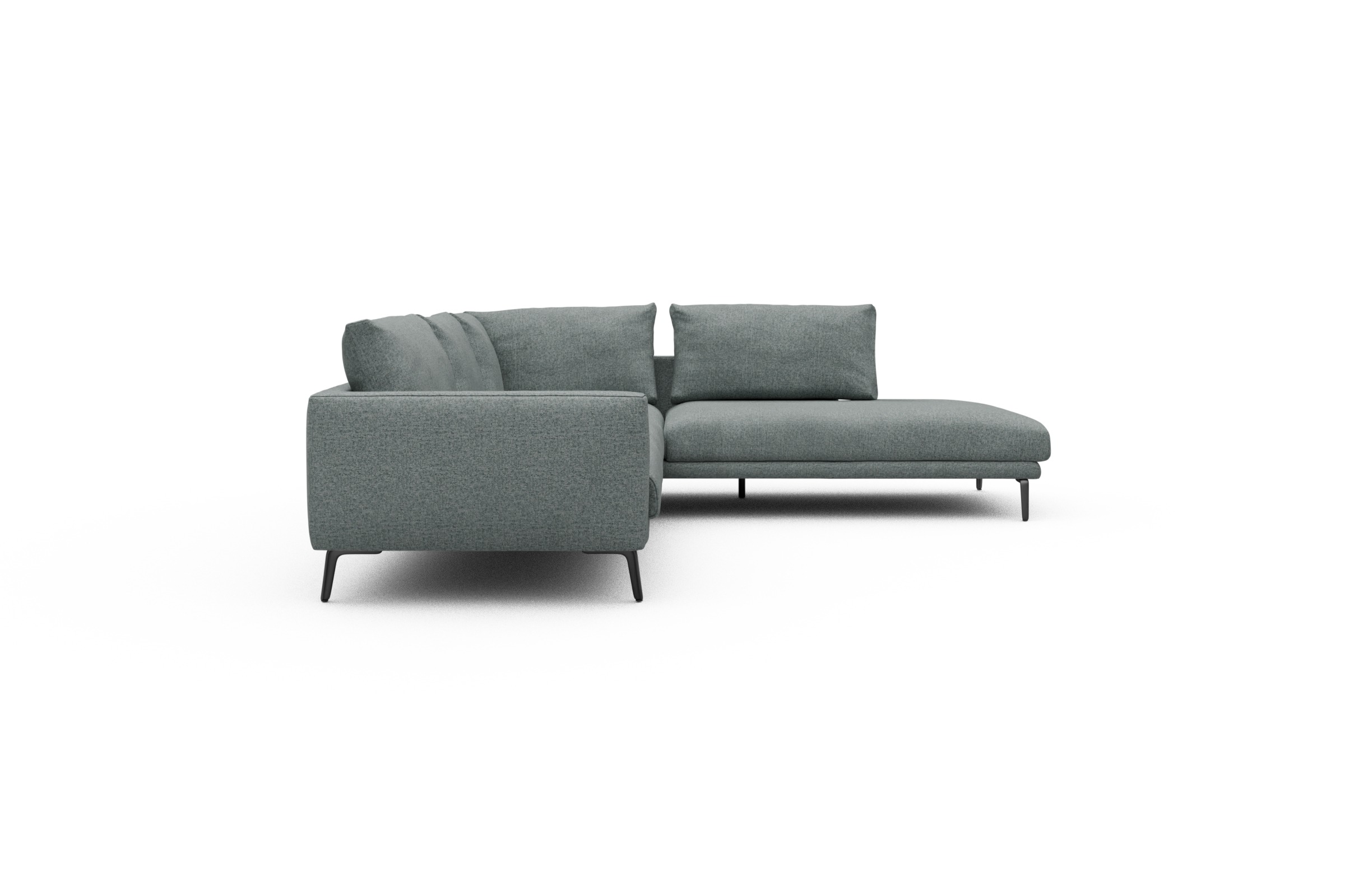 Ecksofa Karl Relax-Ecke rechts mit 2,5-Sitzer Casone-Light-Mixed-Green