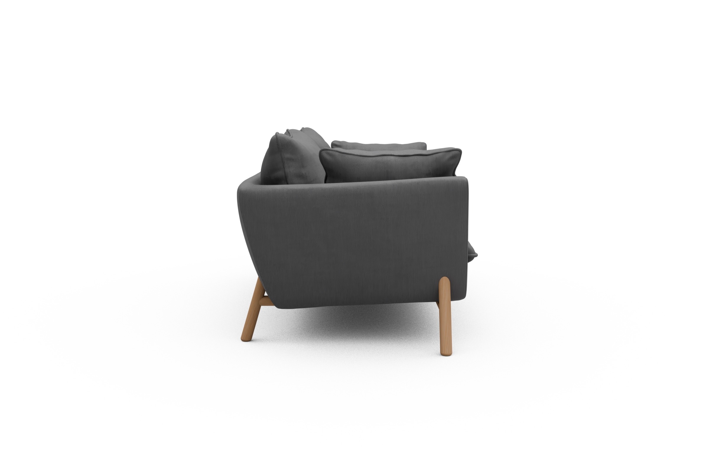Sofa Emil PREMIUM 2-Sitzer Beinfarbe Eiche Natur Cordufine-Grey