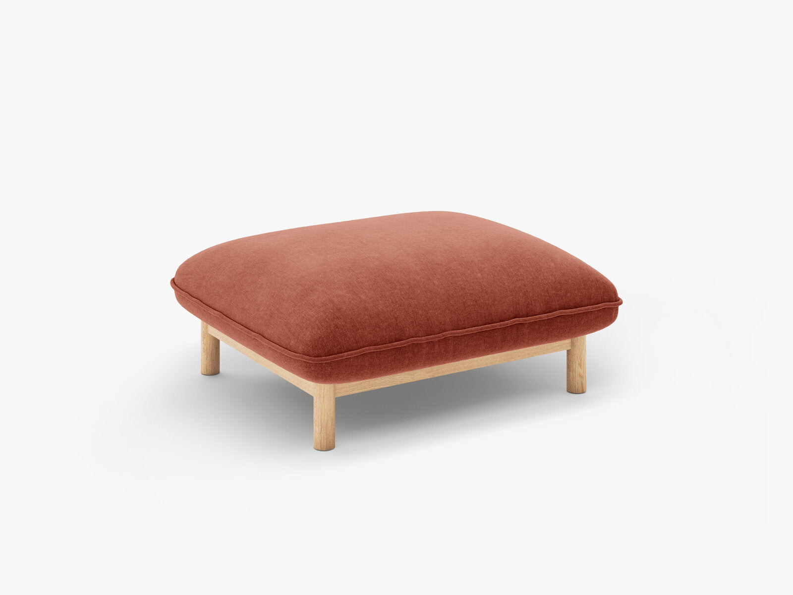 Micadoni Ada Pouf klein Strukturierter Stoff Wind Kastanienbraun