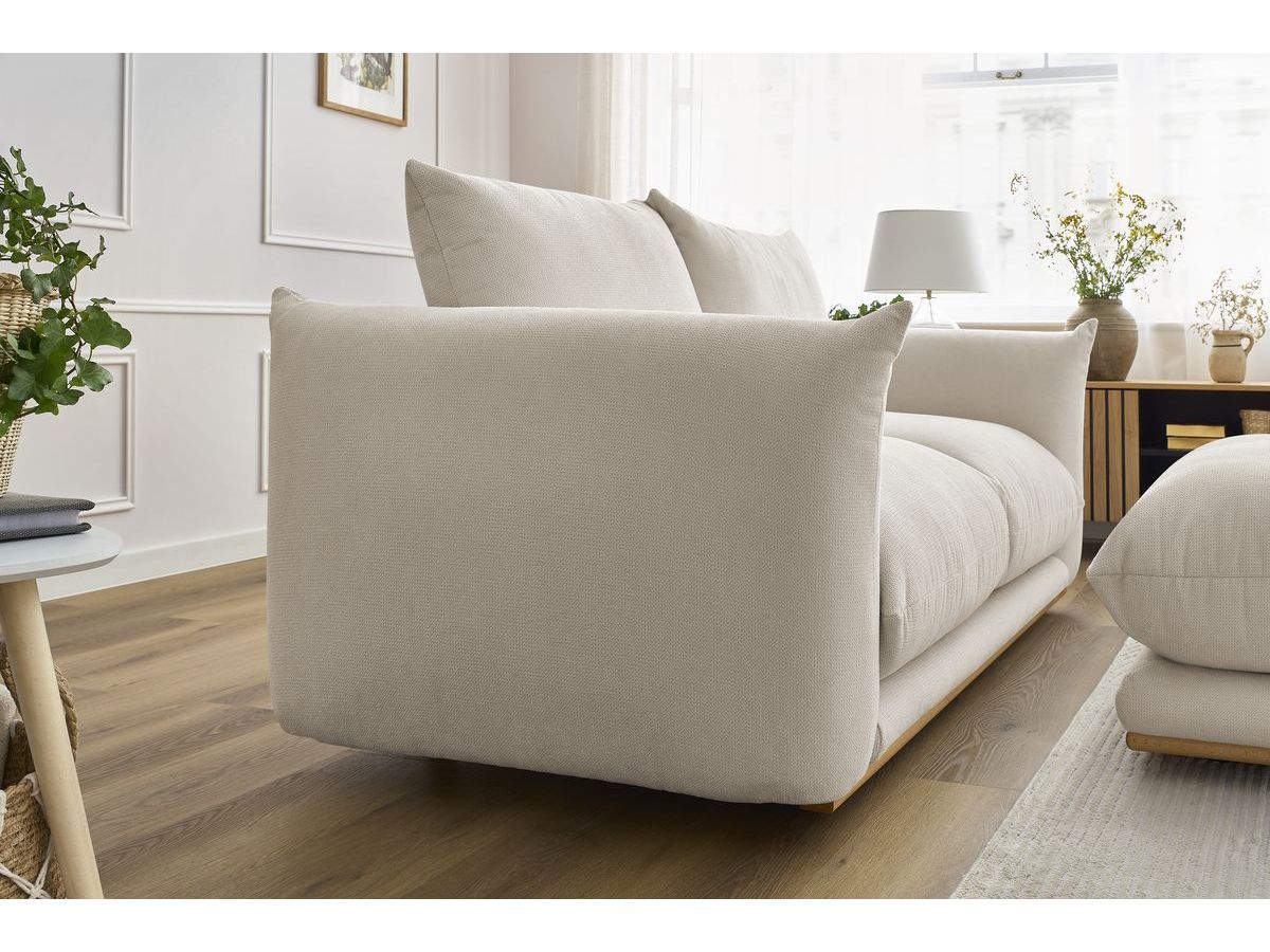 Bobochic Ernest Sofa 3-Sitzer mit Pouf 193 × 106 cm Stoff Beige