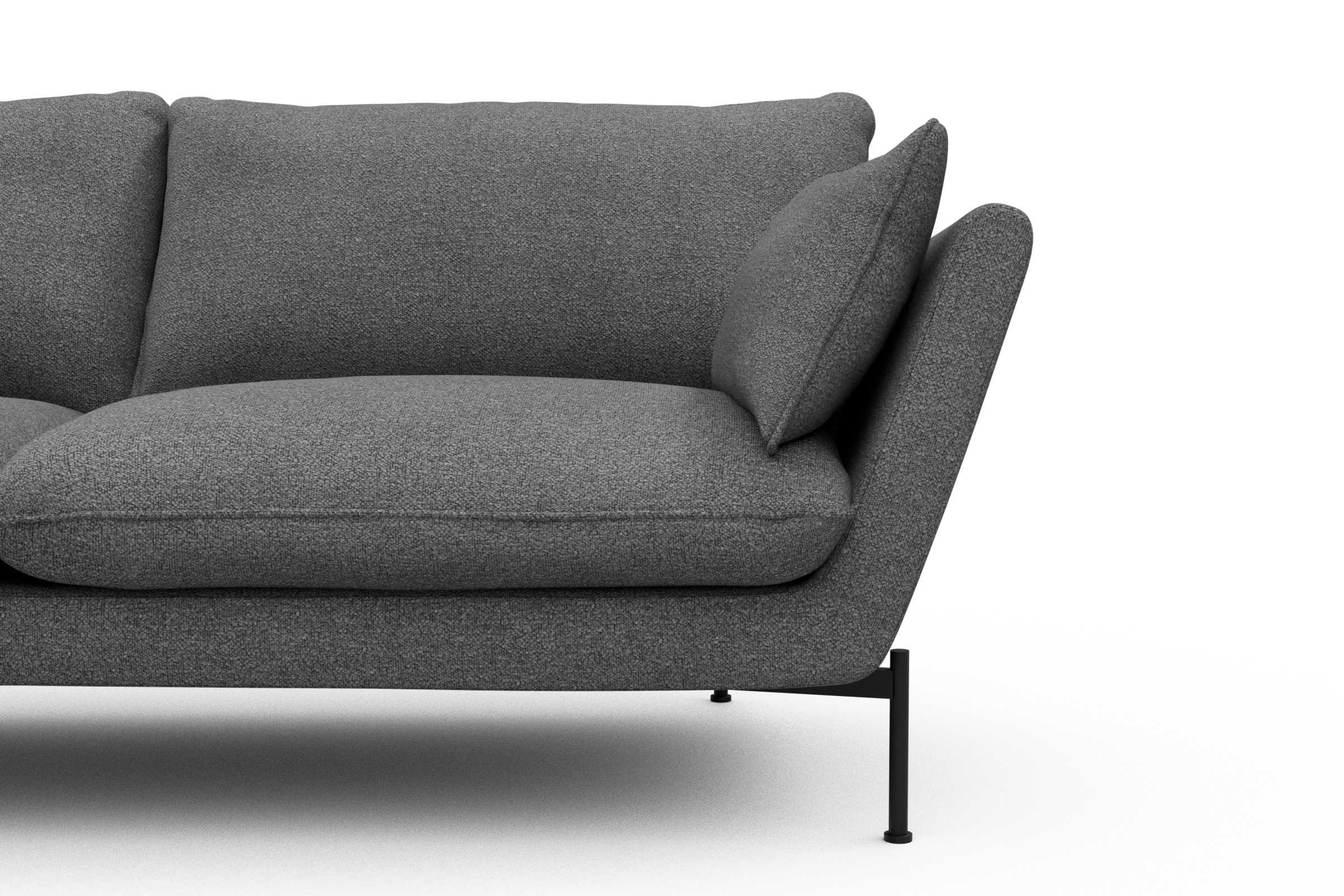 Sofa Anton 3-Sitzer Boucle-Ash-Grey