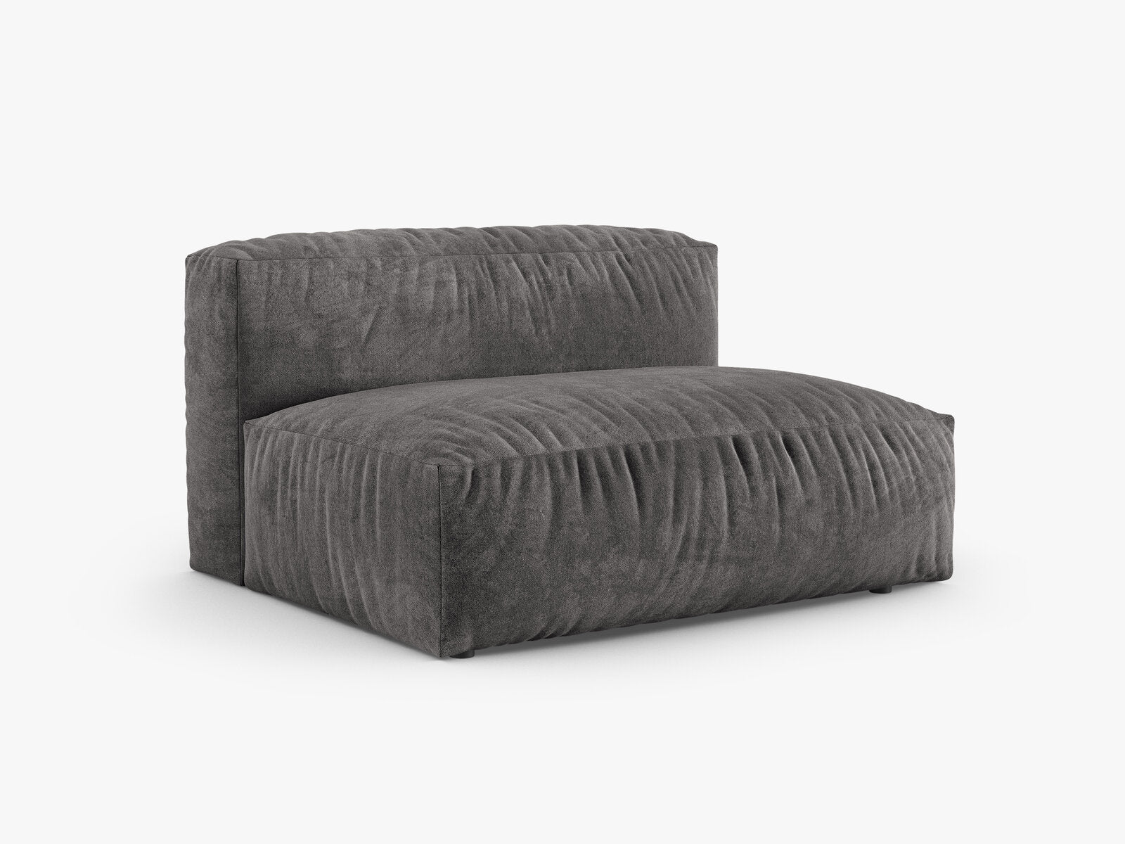 Micadoni Eckmodul mit Armlehne Martina 1-Sitzer Groß 90cm Sitztiefe Rechts Samt Vogue Grau