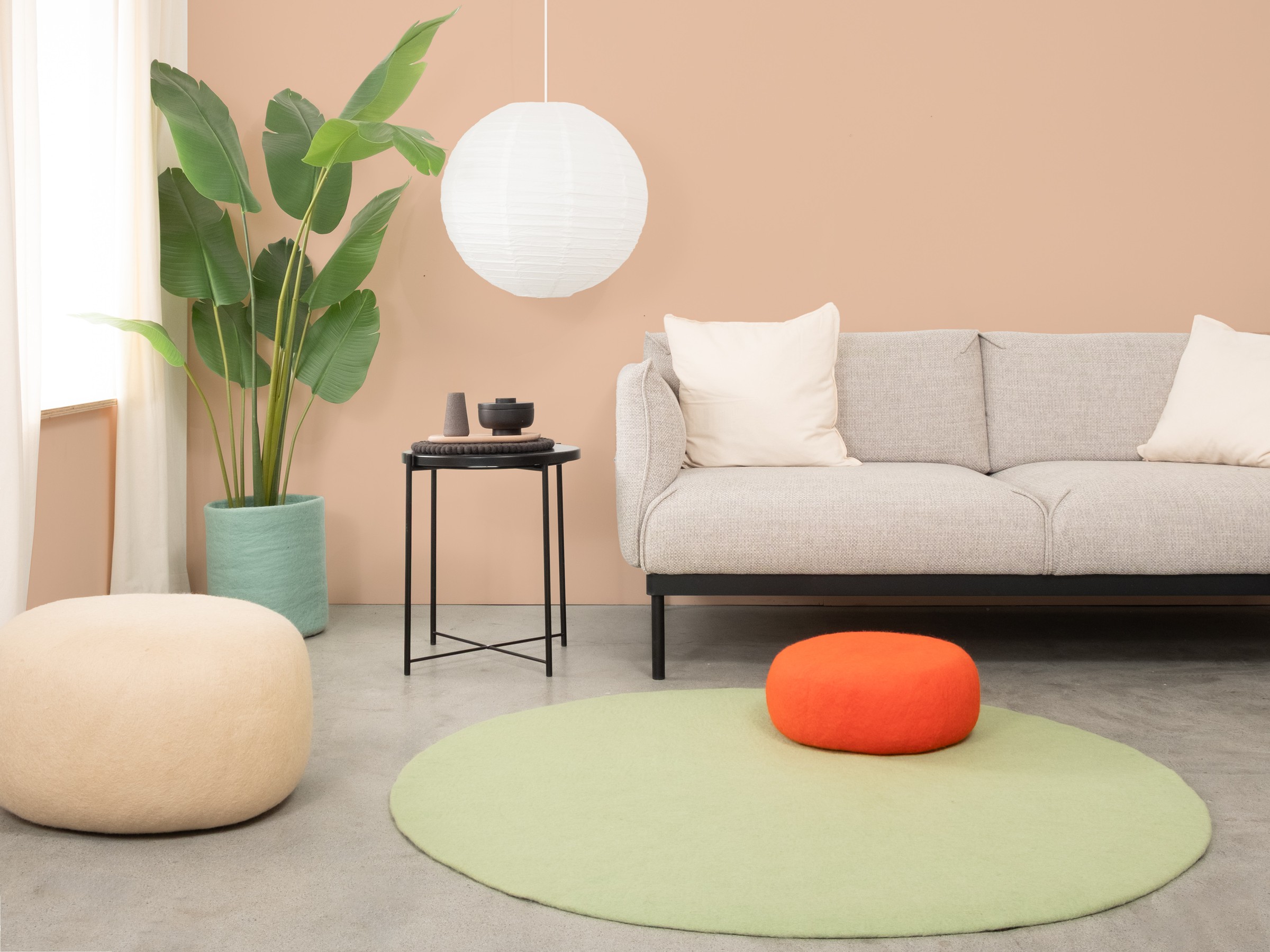 myfelt Lasse Filzteppich Hellgrün rund Ø 50 cm