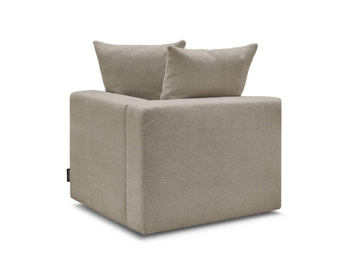 Bobochic Voltaire Eckmodul Melange-Stoff Taupe Ecke rechts