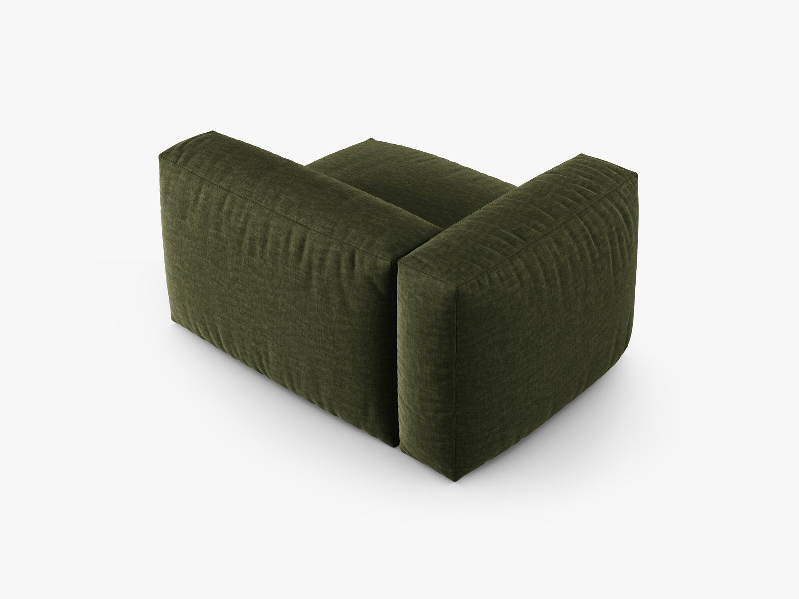 Micadoni Eckmodul mit Armlehne Martina 1-Sitzer 90cm Sitztiefe Links Strukturierter Stoff Boston Grün