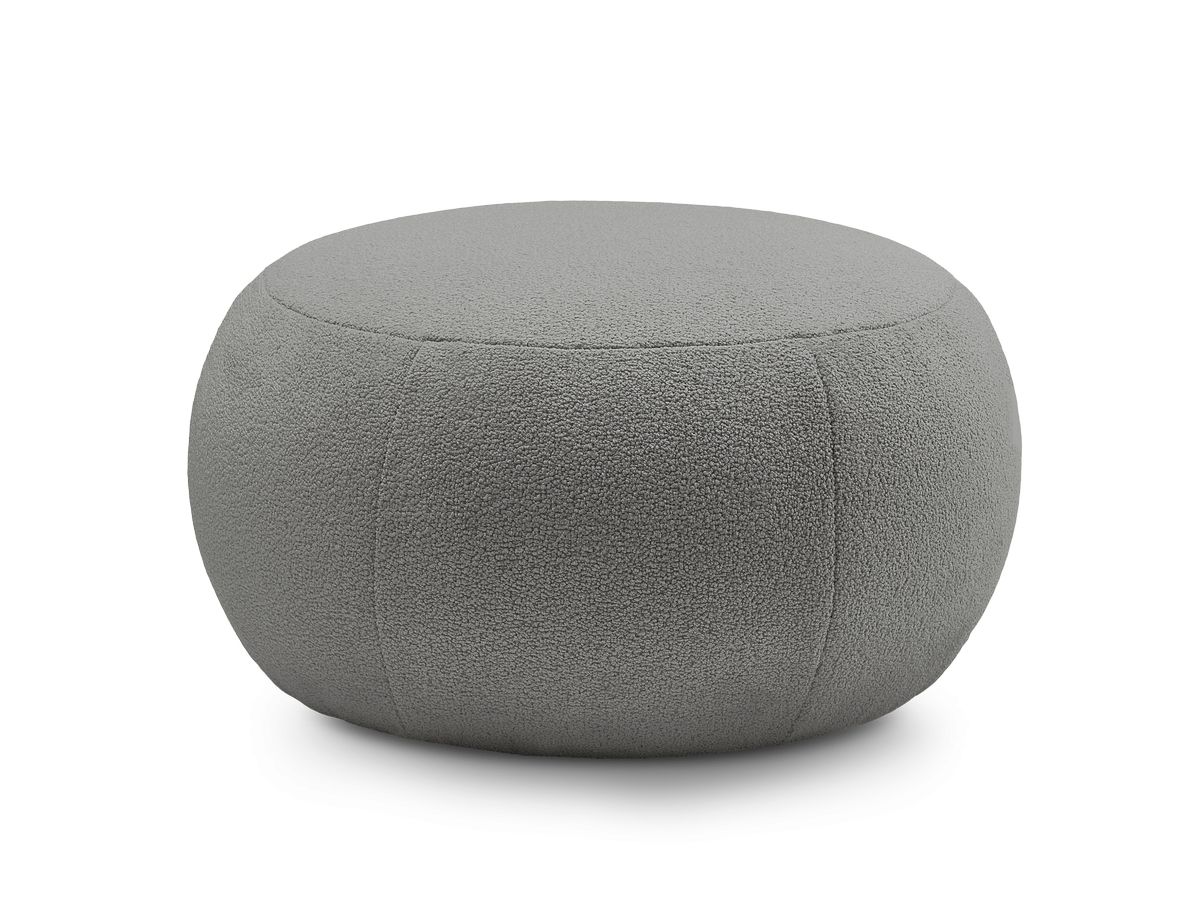 Bobochic Hayden Pouf, rund Bouclé-Stoff Dunkelgrau, 76 cm