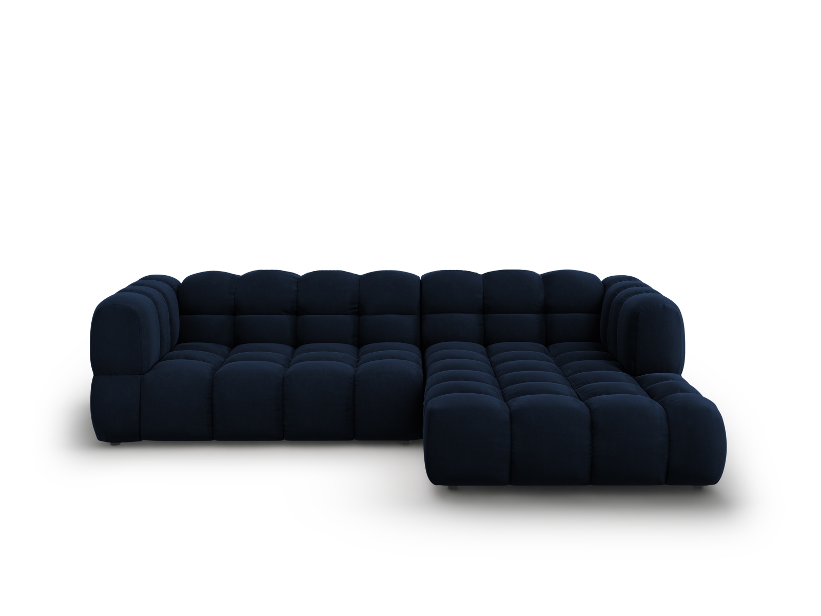 Cosmopolitan Design Ecksofa Sky 4-Sitzer mittlere Version Samt Casino Königsblau Rechts