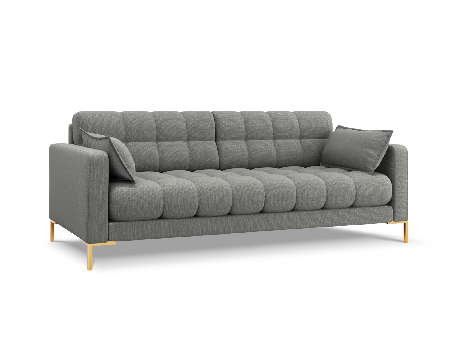 3-Sitzer Sofa Mamaia | Bezug Grey | Beinfarbe Gold Metal