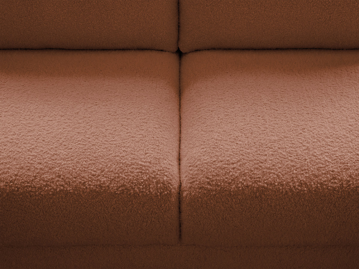 Bobochic Kenan Schlafsofa 3-Sitzer Bouclé-Stoff Orange, Liegefläche 140 × 196 cm