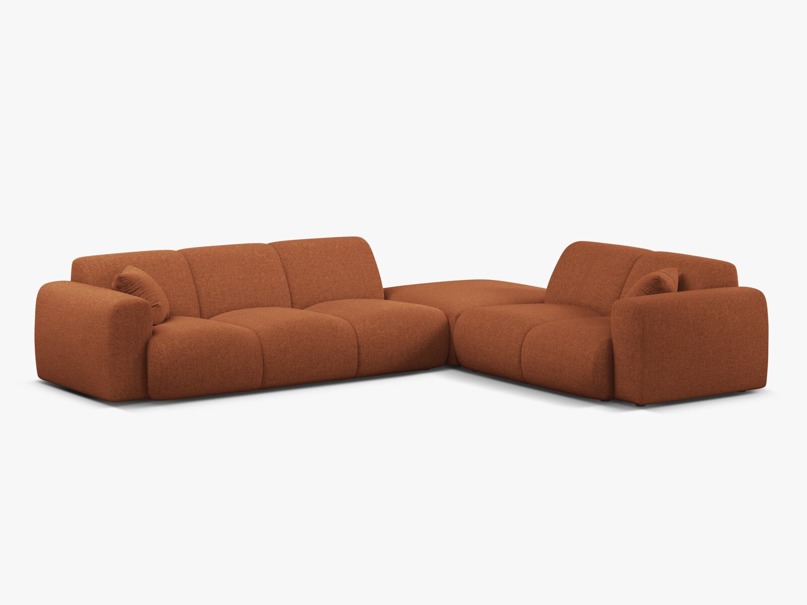 Micadoni Ecksofa Molino 6-Sitzer Rechts Chenille Eden Ziegel