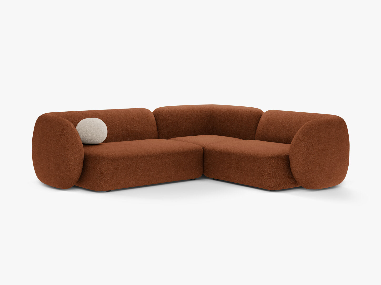 Micadoni Ecksofa Kate 4-Sitzer Rechts Boucle Terrakotta