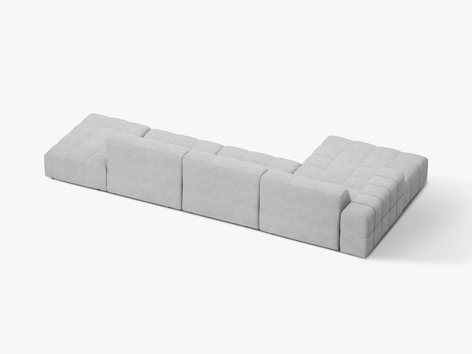 Micadoni Ecksofa Jennifer 5-Sitzer Links Chenille Eden Silber