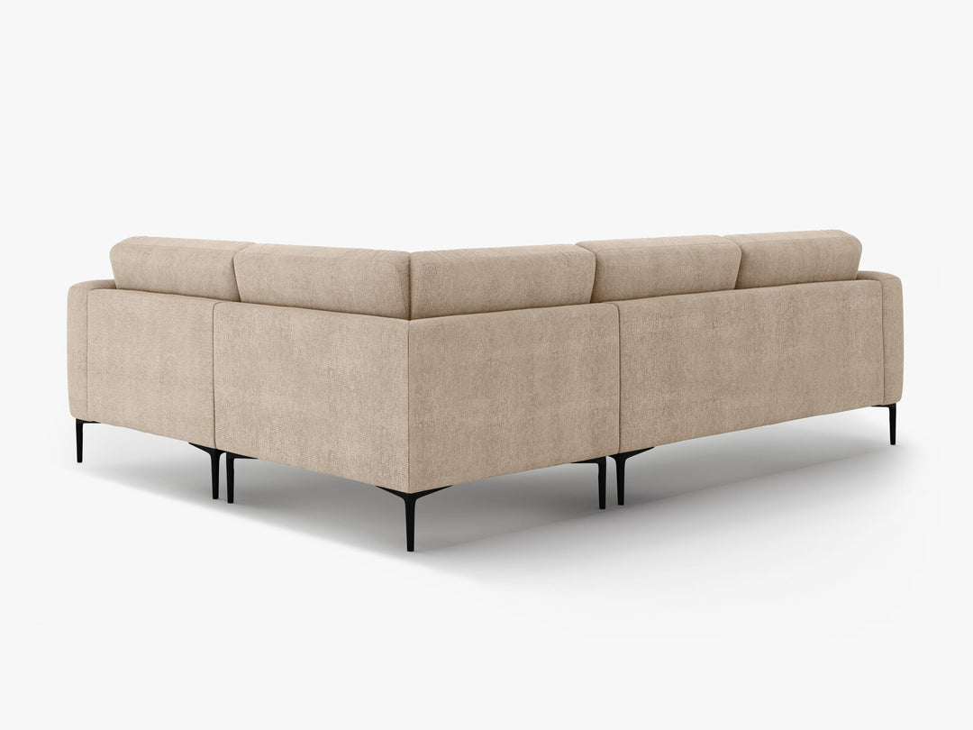 Micadoni Ecksofa Bemy 4-Sitzer Rechts Strukturierter Stoff Sand
