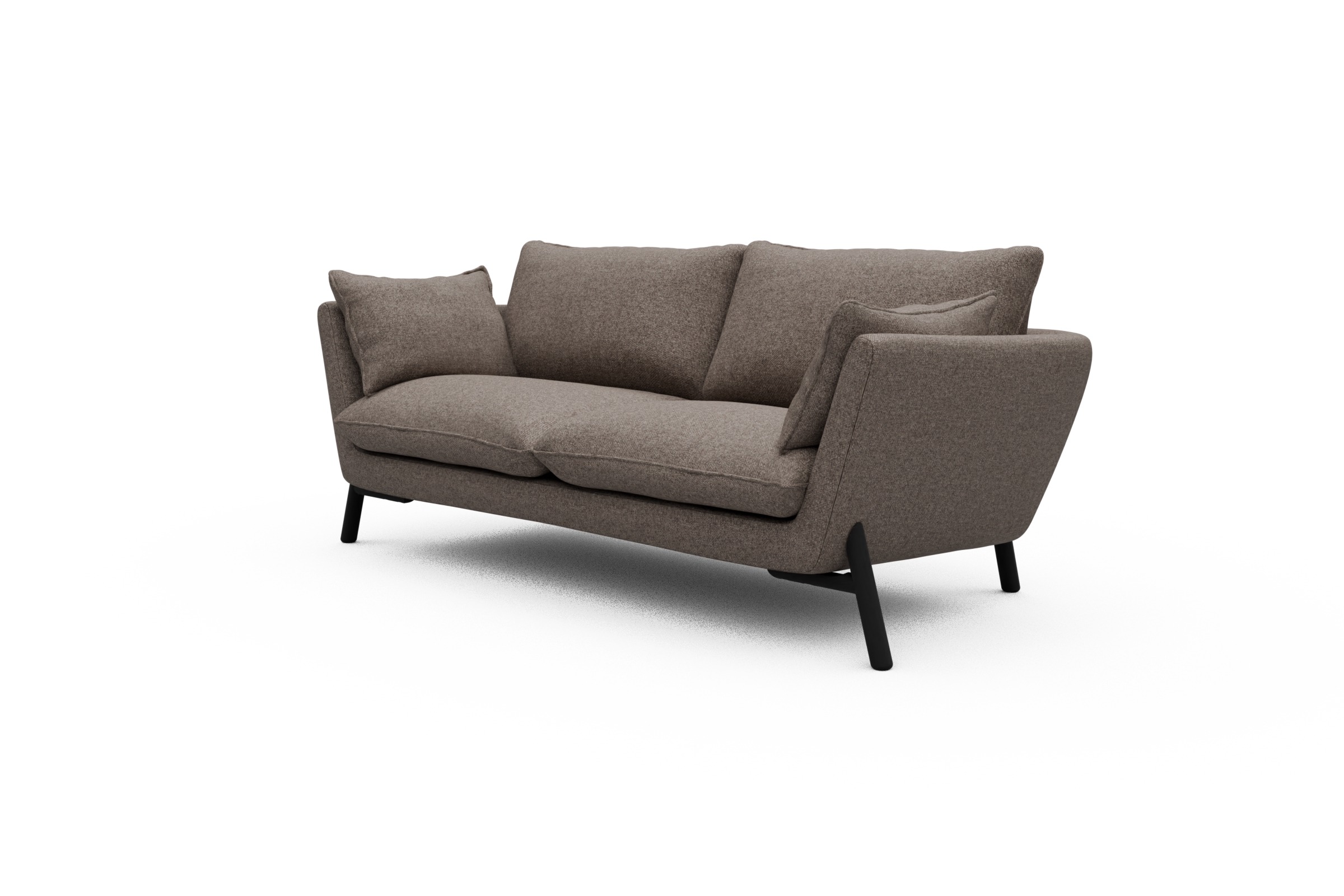 Sofa Emil 2-Sitzer Beinfarbe Eiche Schwarz Sama-Stone