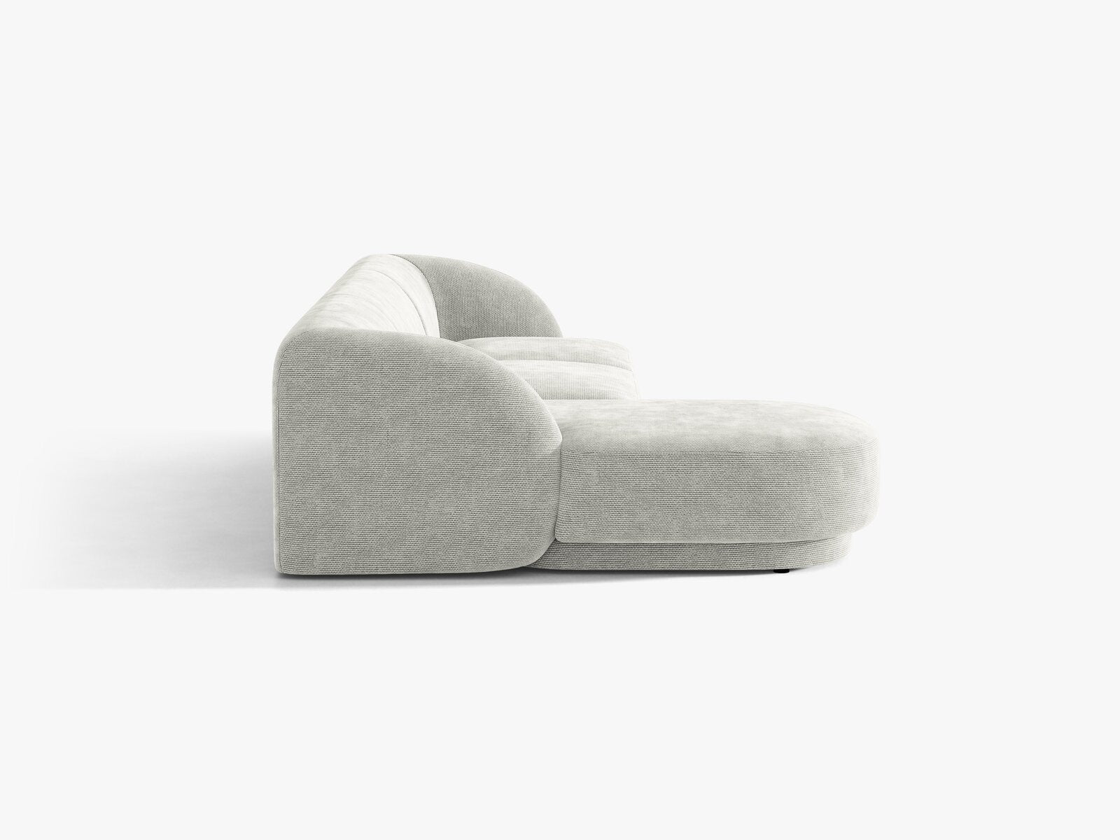 Micadoni Ecksofa Miley 4-Sitzer Links Chenille Eden Silber