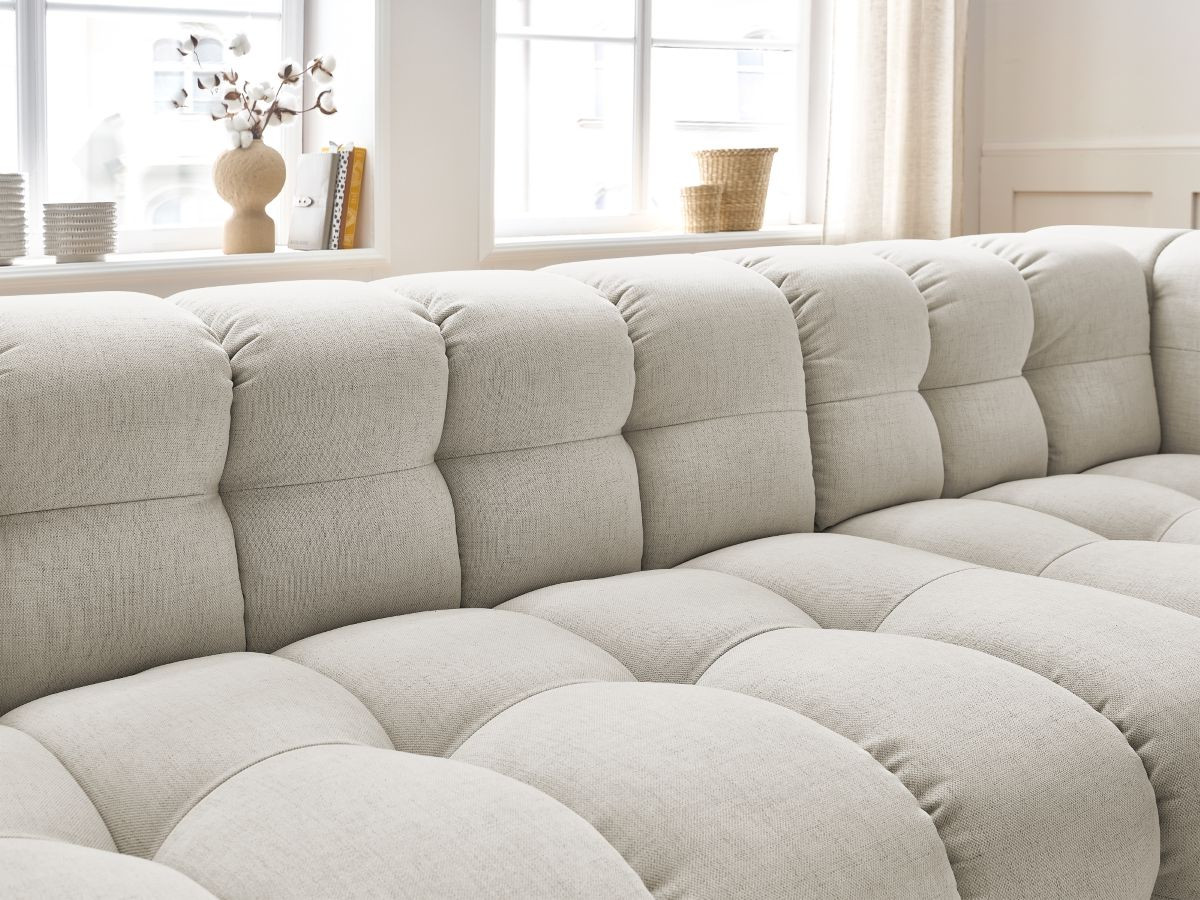Bobochic Cloud Ecksofa 288 × 184 cm Stoff Beige Ecke rechts