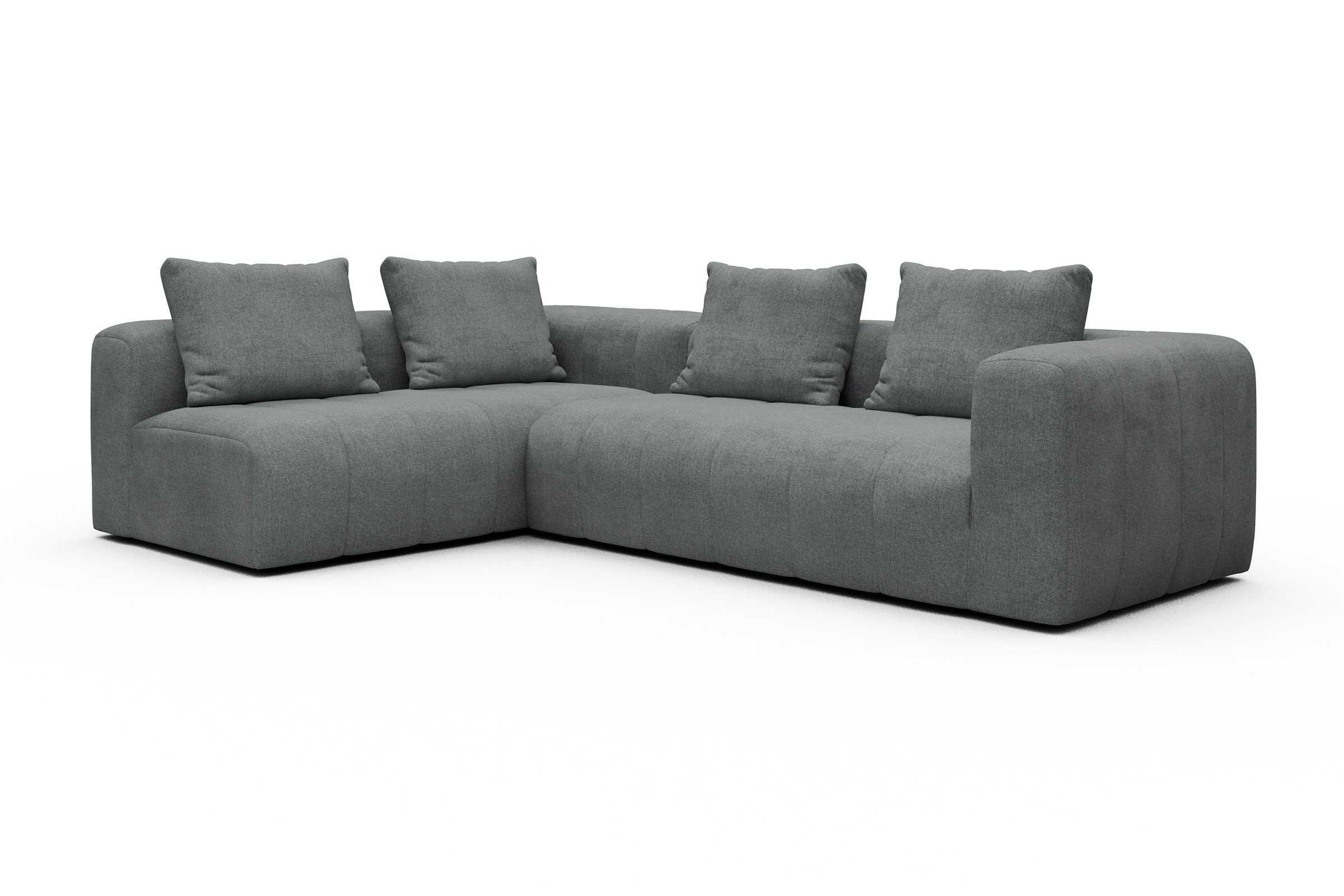 Ecksofa Hugo 2x 2,5-Sitzer Armlehne rechts Casone-Gravel-Grey