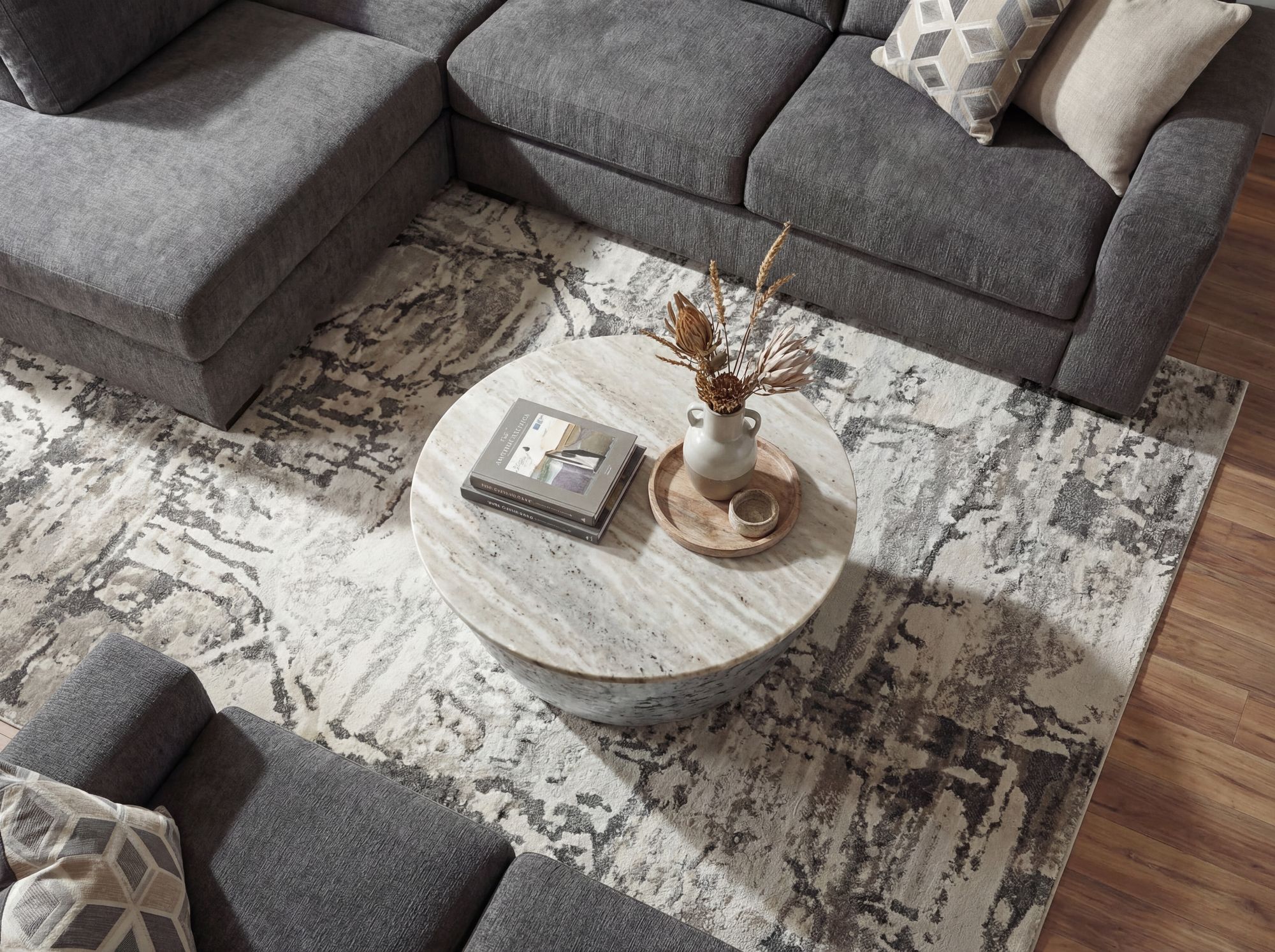 Couchtisch Kirkja Marmor Silber Ø 60 cm