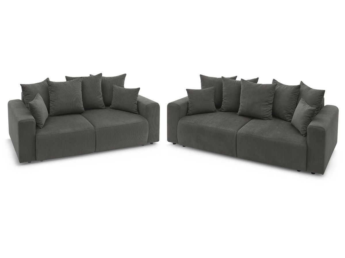 Bobochic Envy Sofa 5-Sitzer Cordsamt Dunkelgrau