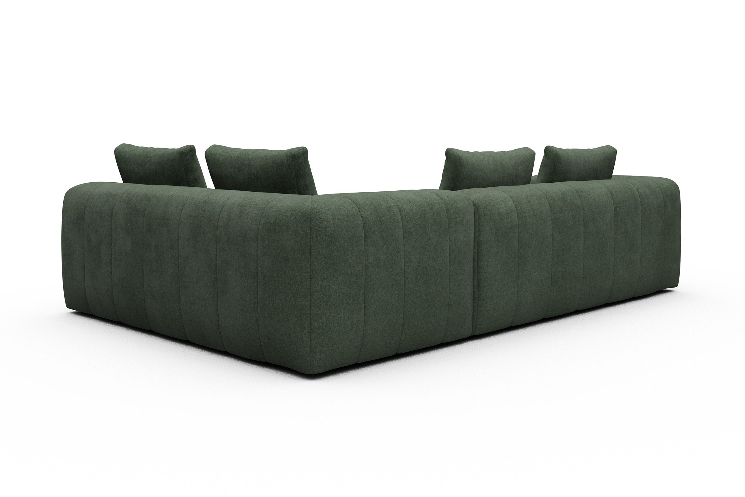 Ecksofa Hugo 2x 2,5-Sitzer Armlehne links Casone-Forest-Green