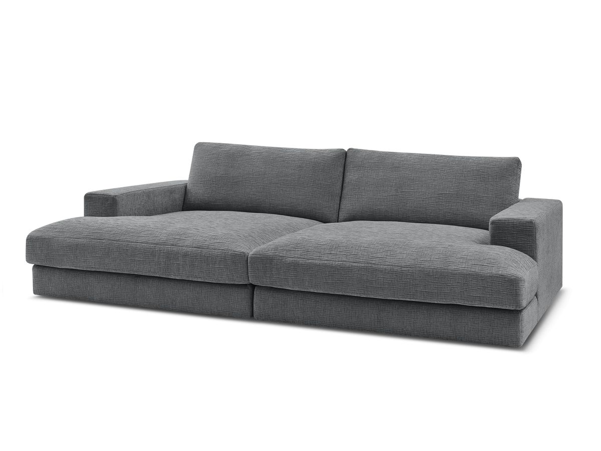 Bobochic Leonard Sofa 4-Sitzer 234 × 159 cm Strukturstoff Dunkelgrau