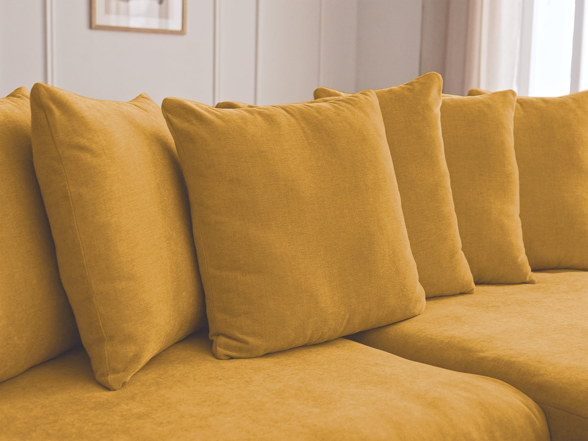 Bobochic Enore Ecksofa 330 × 100 cm Stoff Gelb Ecke rechts