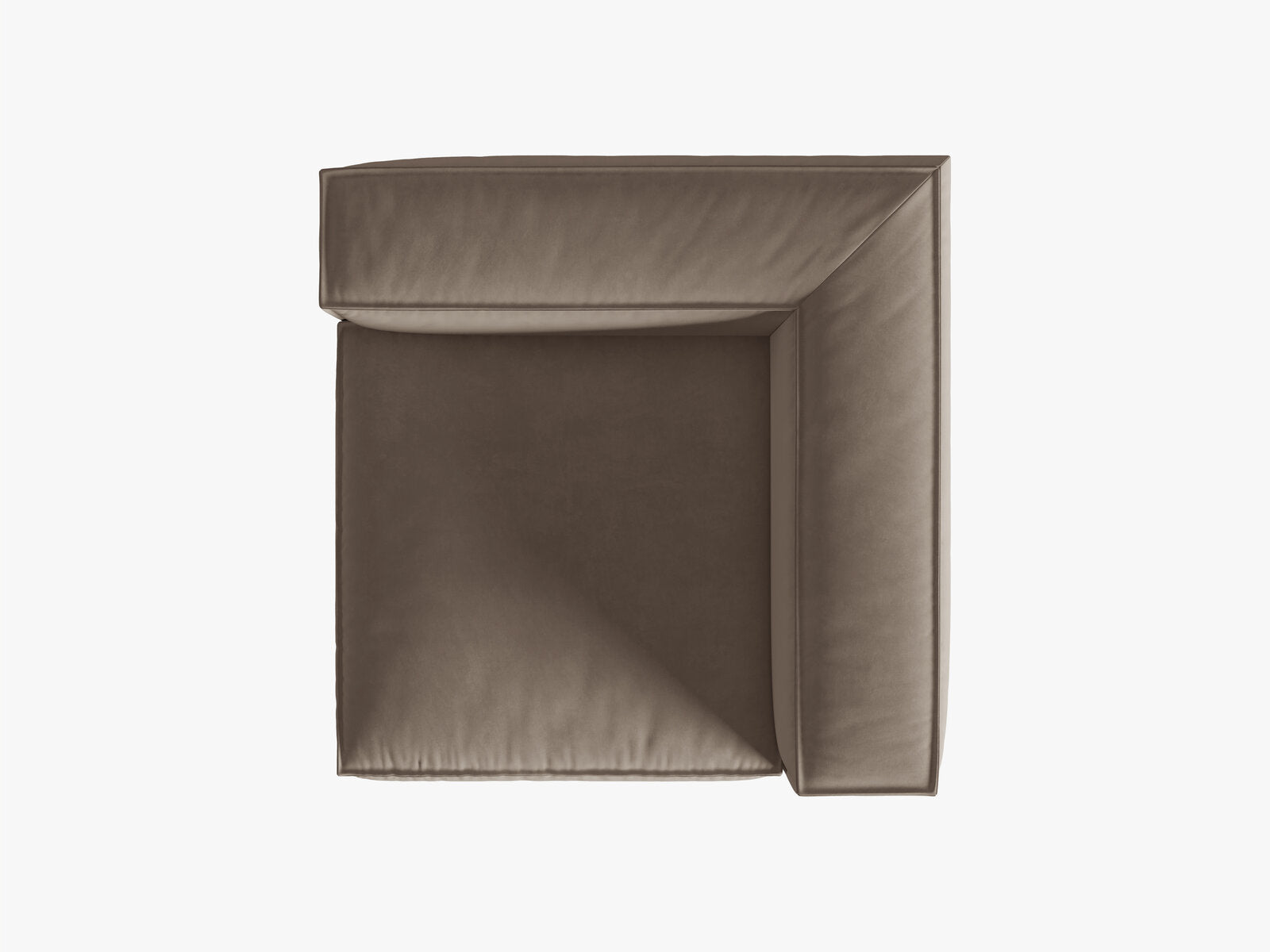 Micadoni Eckmodul Nuria 1-Sitzer Samt Warmes Grau