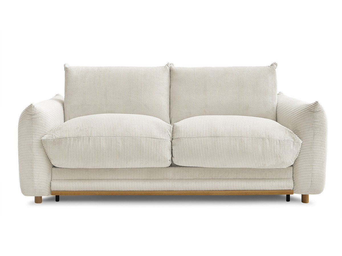 Bobochic Ernest Schlafsofa 3-Sitzer, Liegefläche 140 / 160 × 190 cm Cordsamt Beige, Liegefläche 160 × 190 cm
