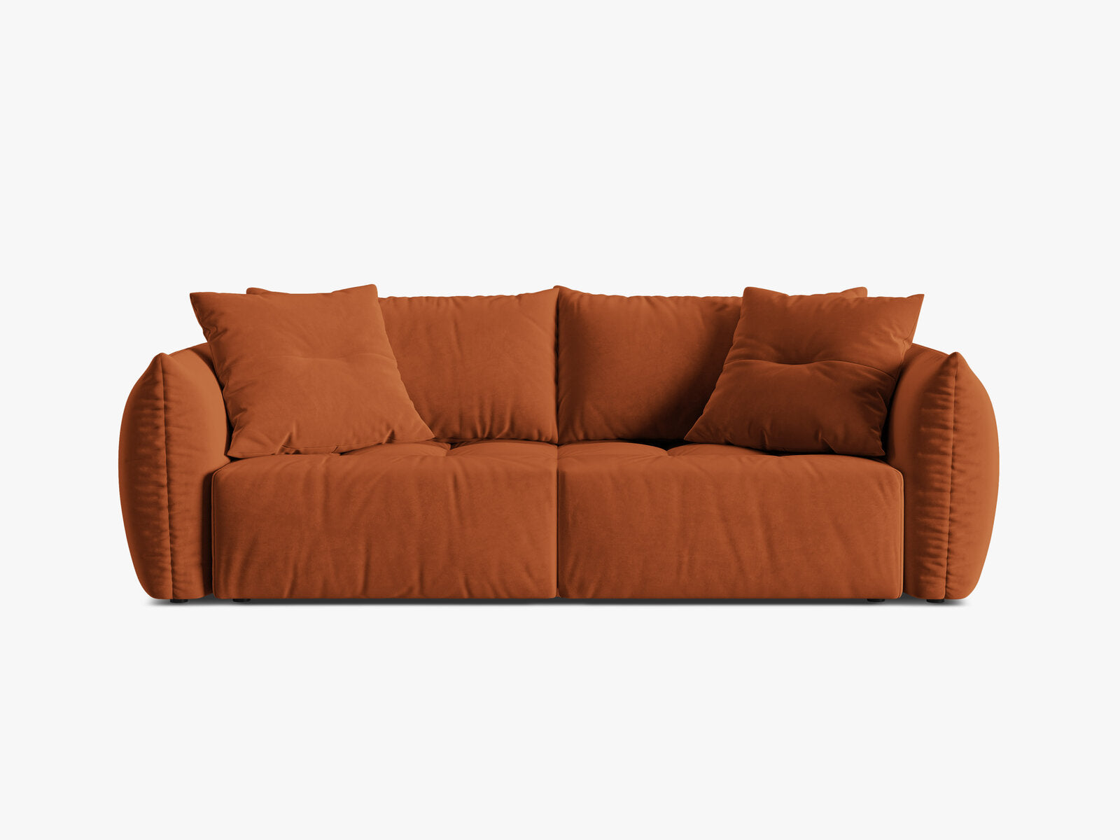 Micadoni Bloom Schlafsofa 3-Sitzer mit Bettkasten Samt Casino Terrakotta