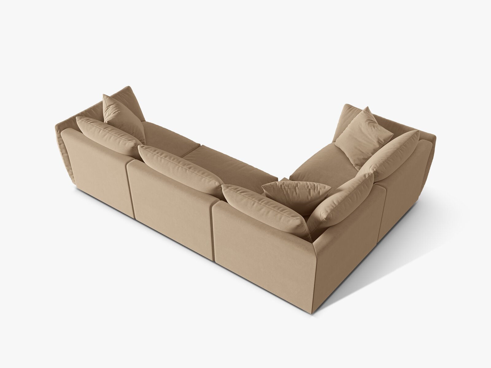 Micadoni Ecksofa Chris 4-Sitzer Links Samt Sand