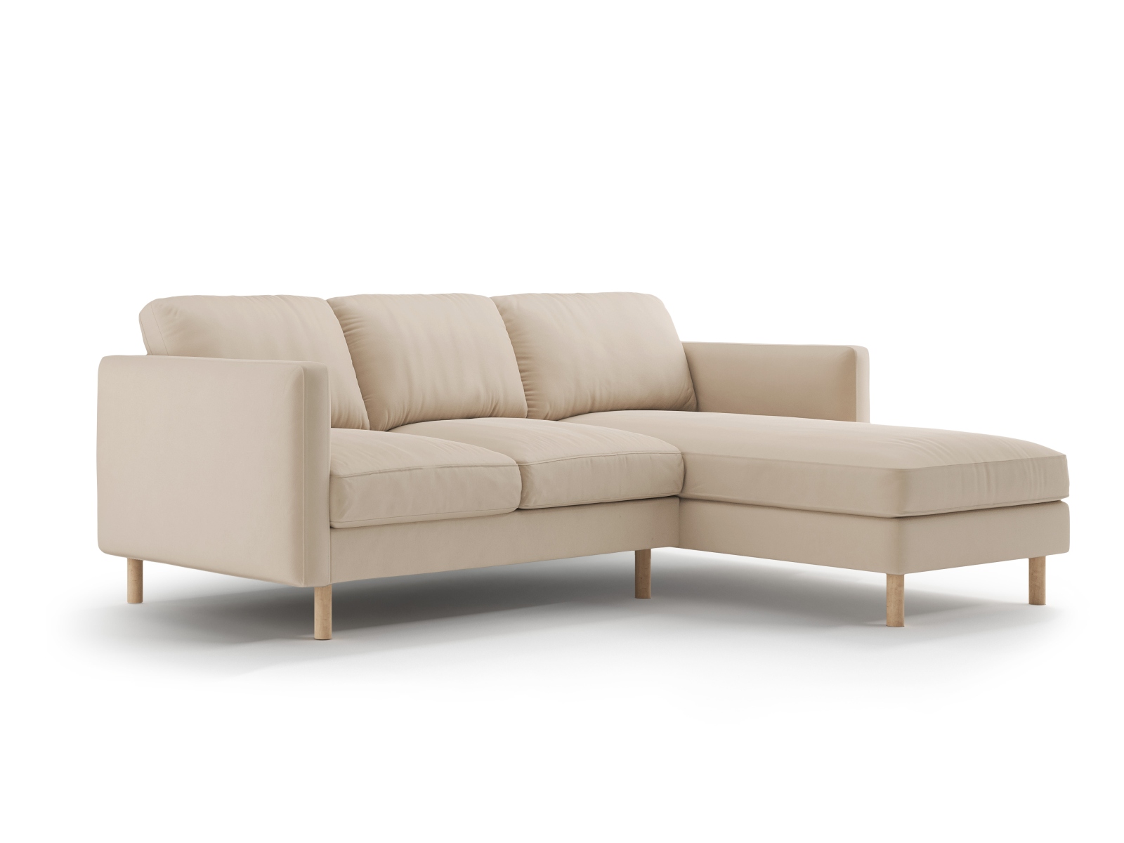 Micadoni Ecksofa Eden 3-Sitzer Rechts Samt Nude
