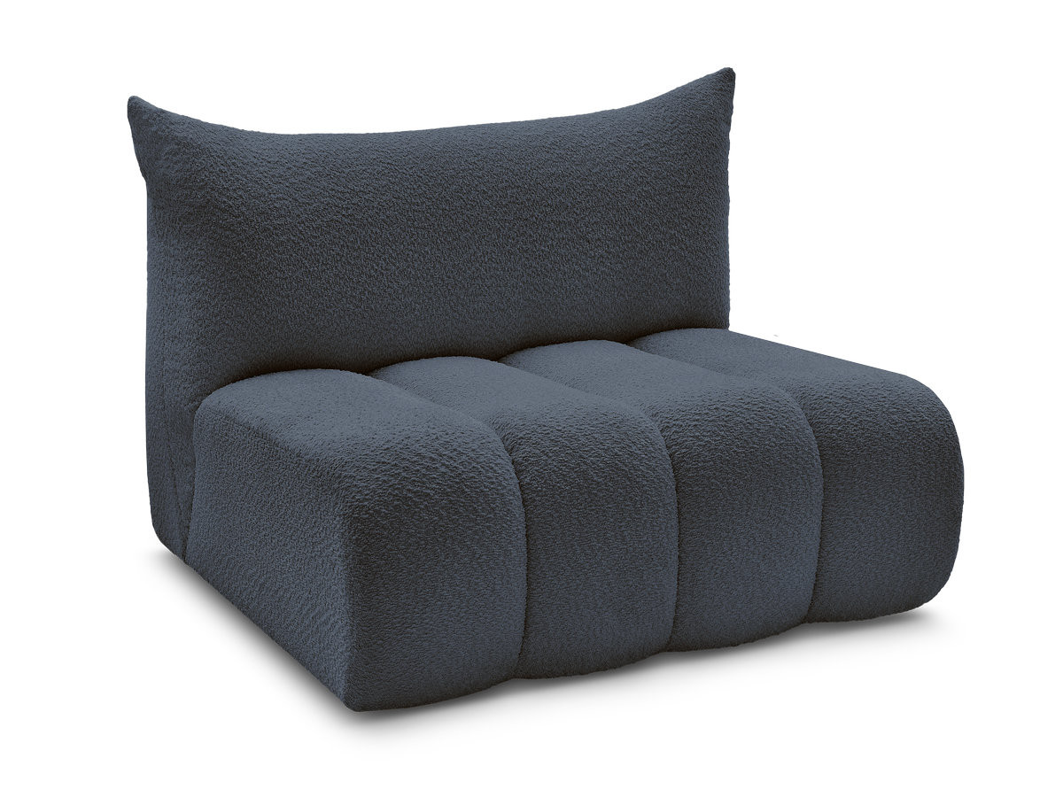 Bobochic Azra Sofamodul 2-Sitzer 120 × 112 cm Bouclé-Stoff Dunkelblau