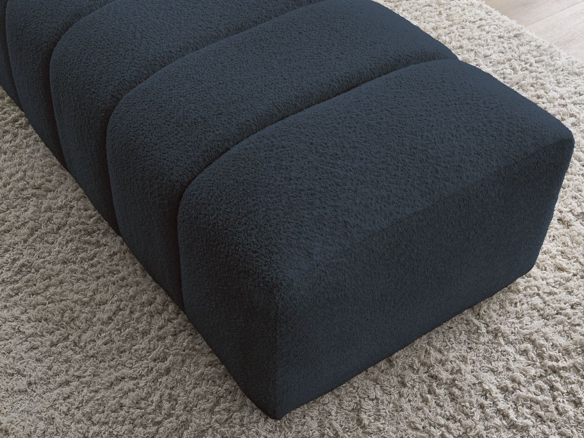 Bobochic Annecy Pouf Bouclé-Stoff Dunkelblau