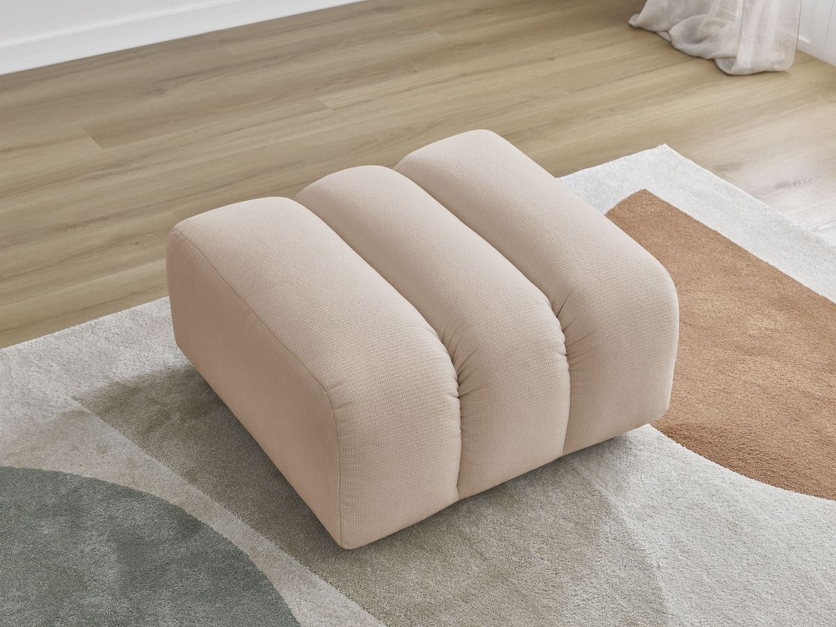 Bobochic Talia Pouf Melange-Stoff Beige