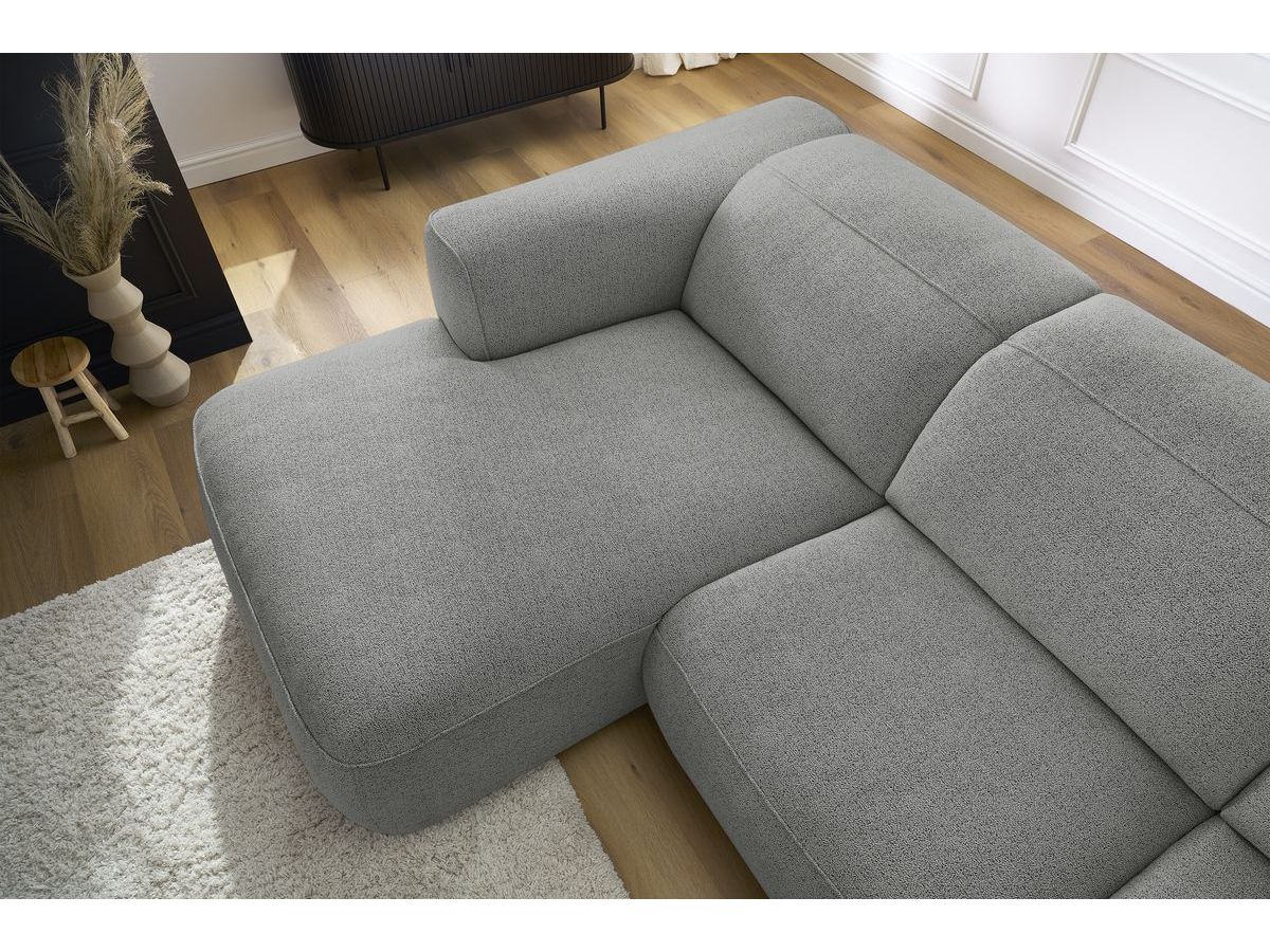 Bobochic William Ecksofa Melange-Stoff Hellgrau Ecke links