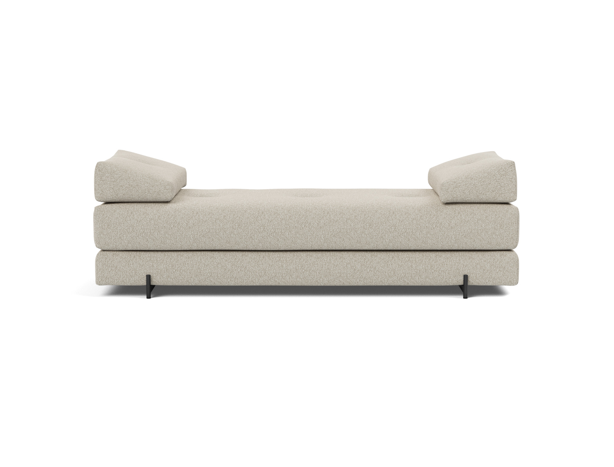 Tagesbett Sigmund Boucle Skandi 539-Beige Beine Indu schwarz