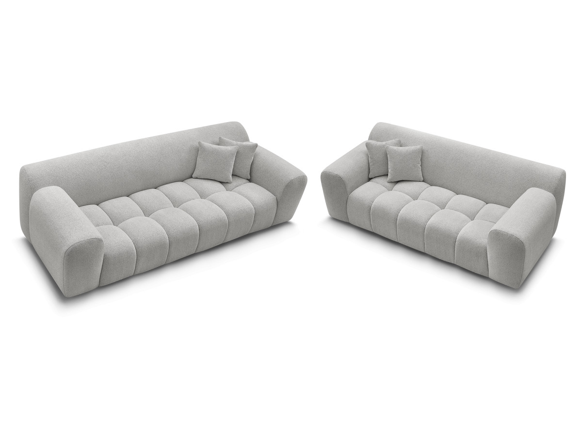 Bobochic Melisse Sofa 5-Sitzer Melange-Stoff Hellgrau