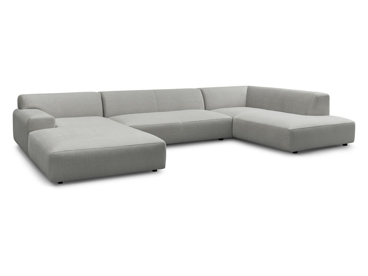 Bobochic Lavena Wohnlandschaft 399 × 220 cm Samt Hellgrau Ecke links