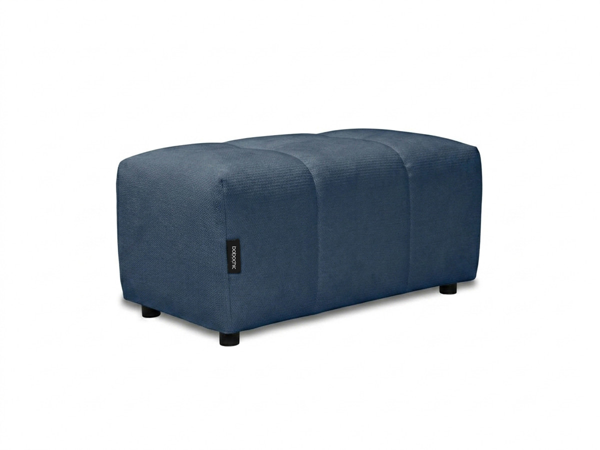 Bobochic Roxelane Wohnlandschaft mit Pouf Melange-Stoff Dunkelblau Ecke links