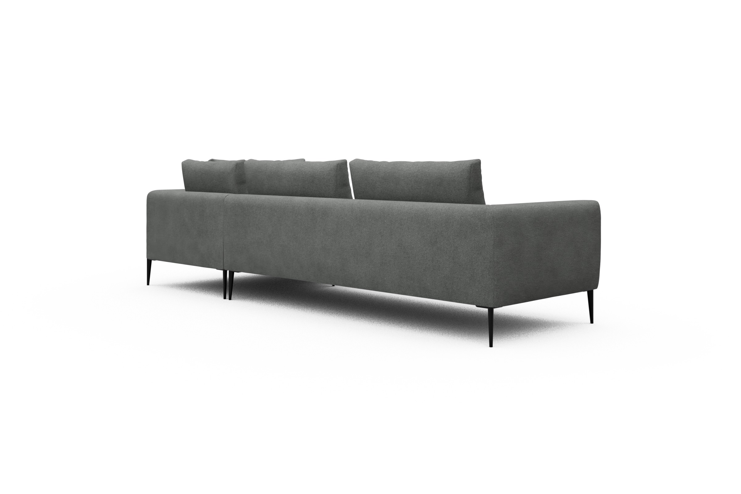 Ecksofa Paul Relax-Ecke links mit 3-Sitzer Boucle-Ash-Grey
