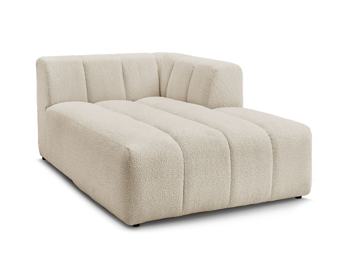 Bobochic Annecy Méridienne-Modul Bouclé-Stoff Beige Ecke rechts