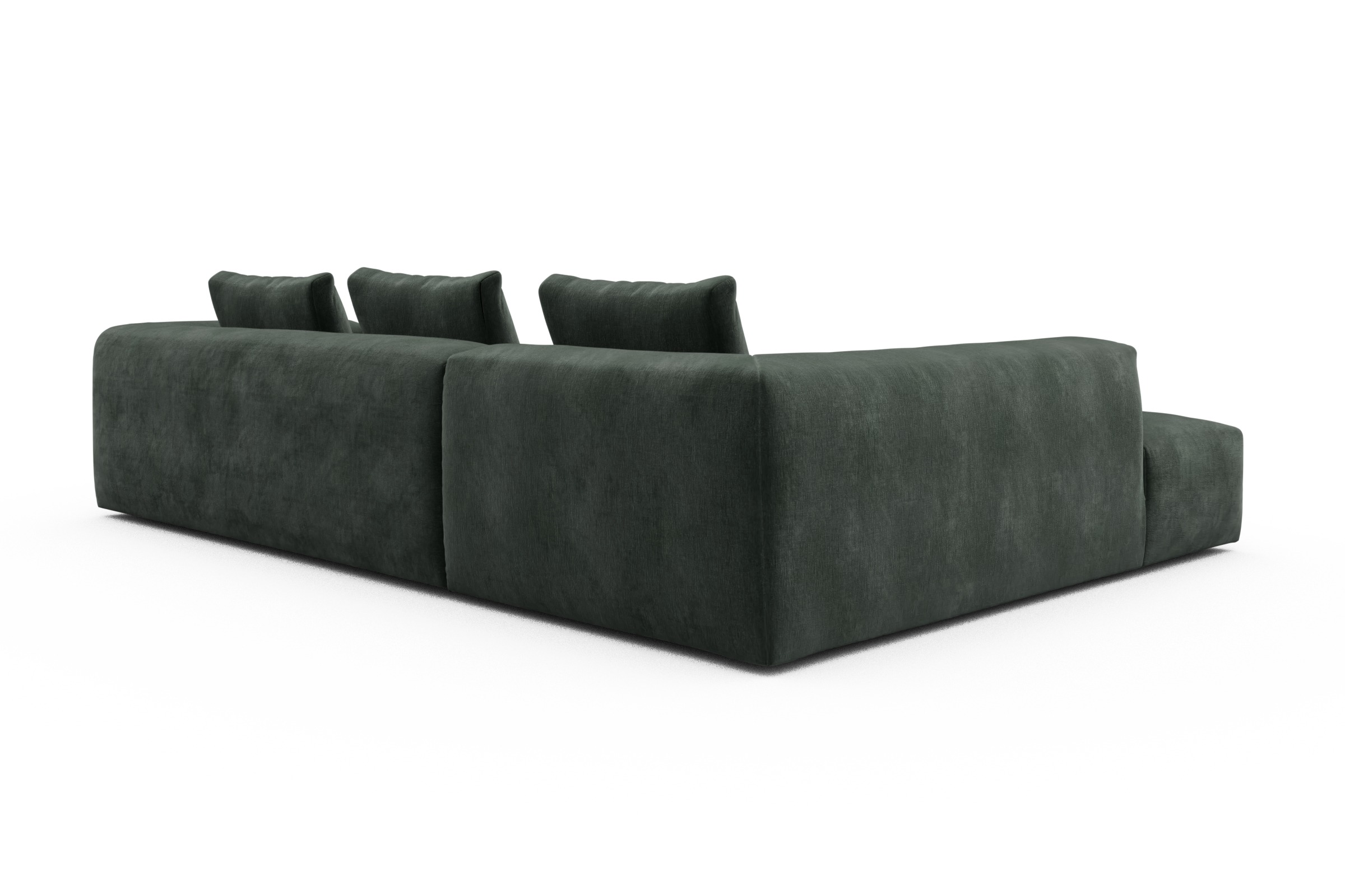 Ecksofa Fred Relax-Ecke links mit 2,5-Sitzer Smooth-Laurel-Green