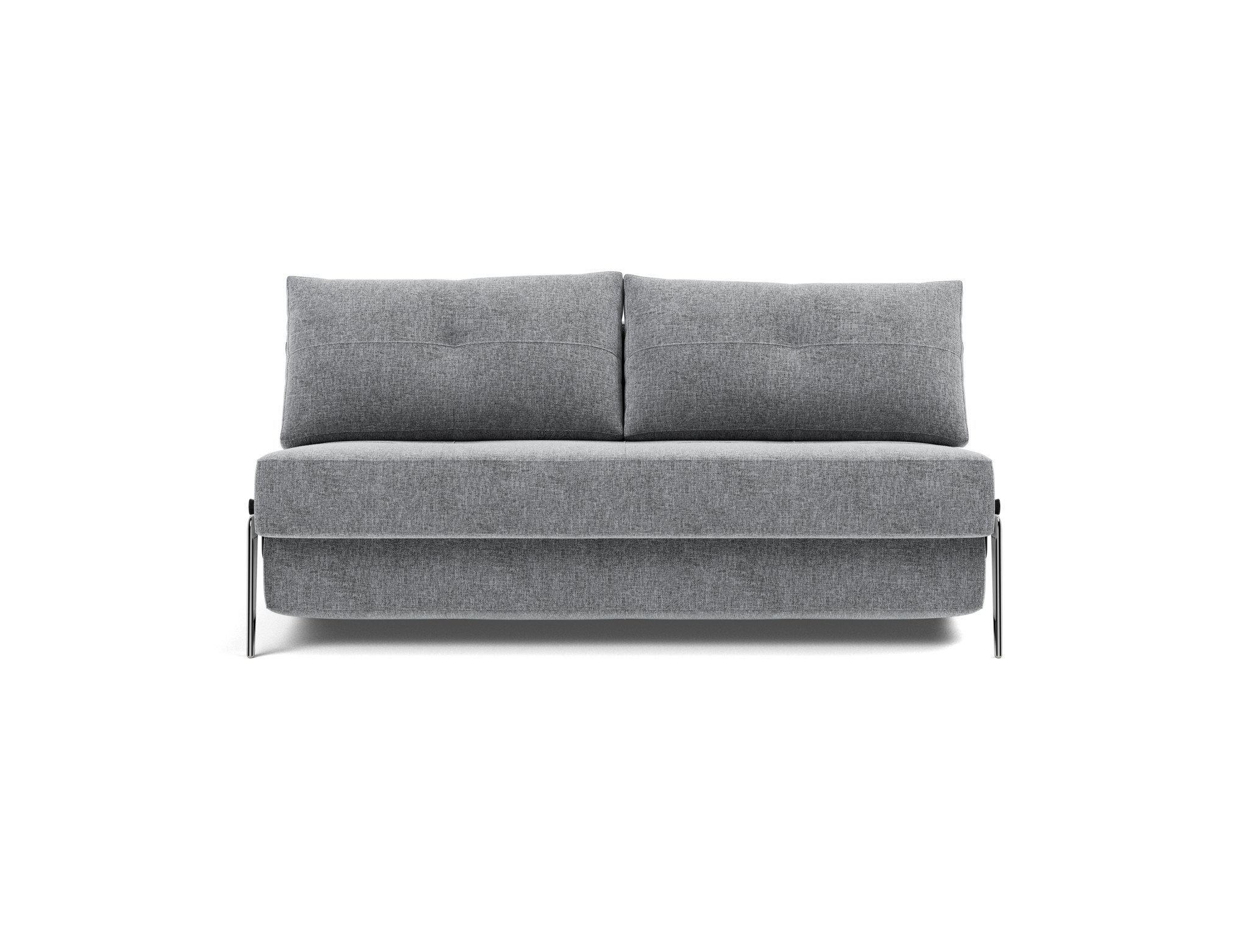 Schlafsofa Cubed 160 Strukturierter Stoff Twist 565-Granite Beine Aluminium