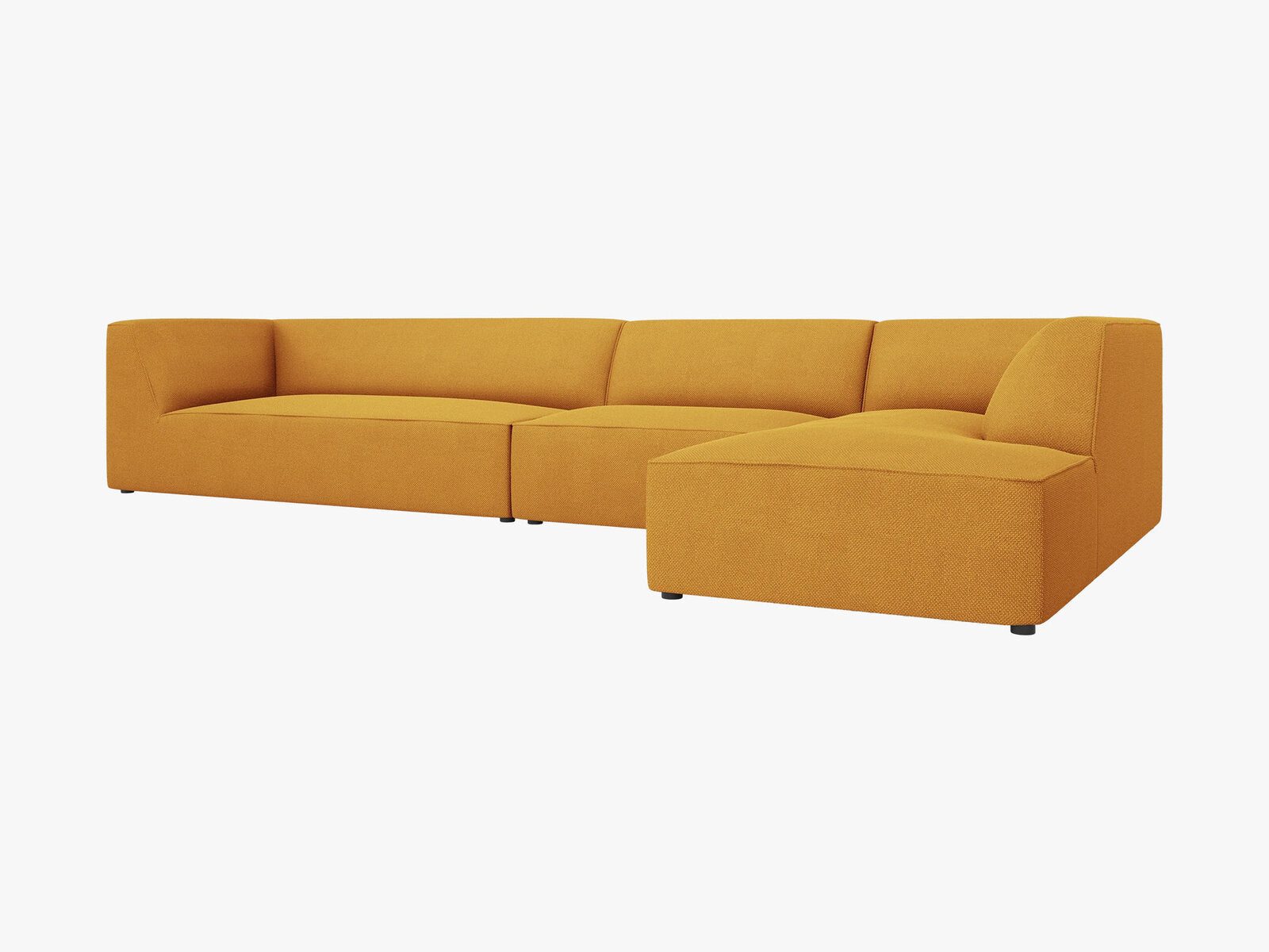 Micadoni Ecksofa Ruby 5-Sitzer Rechts Strukturierter Stoff Ottawa Gelb