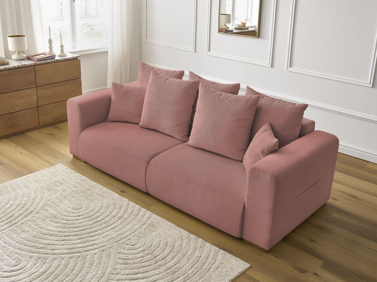Bobochic Sidonie Sofa 3-Sitzer Cordsamt Rosa