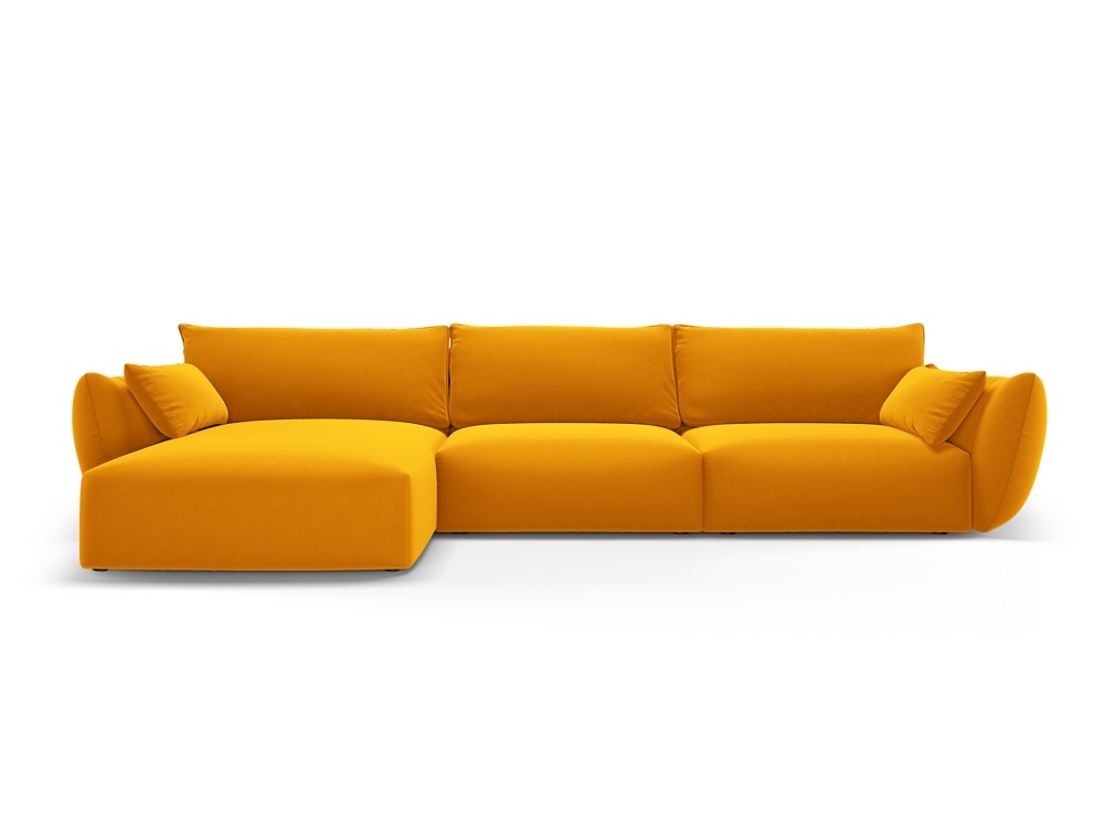 Cosmopolitan Design Ecksofa Matera 4-Sitzer Samt Salvador Gelb Links